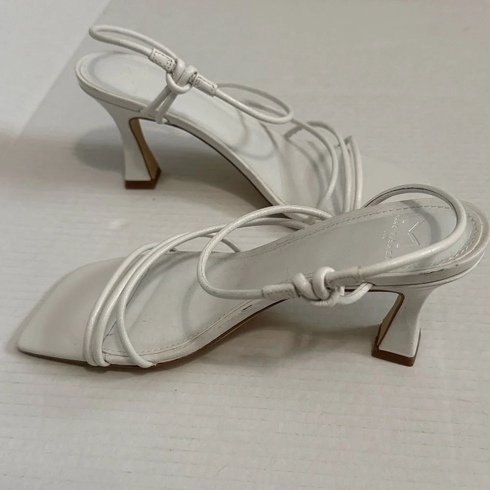 Marc Fisher LTD - Davia Heeled Sandal - White - Size 8M - Well Loved - Picture 2 of 9